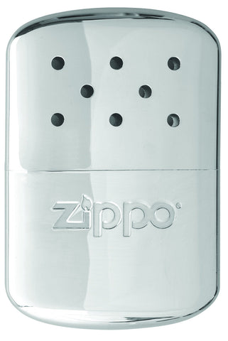 Front of 12-Hour High Polish Chrome Refillable Hand Warmer