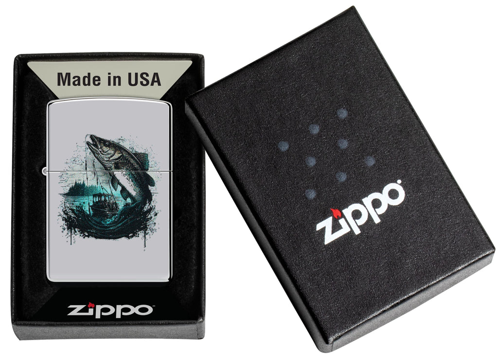 ZIPPO  Windproof Lighter Fish and Boat Design