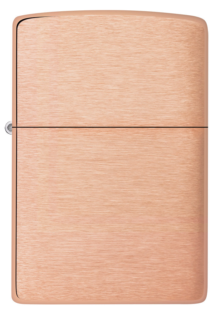 Zippo Lighter Front View Basic Model in Brushed Solid Copper