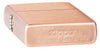 Zippo Lighter Bottom Stamp Basic Model in Brushed Solid Copper and Black Insert