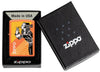 Zippo Feuerzeug Orange Matt mit rauchender Windy und Logo in offener Box