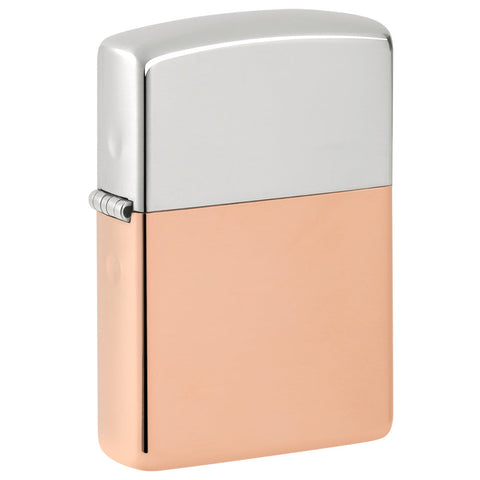 ¾ view of the Zippo Bimetal Case Copper storm lighter