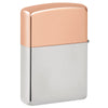 ¾ view of the Zippo Bimetal Case Silver storm lighter