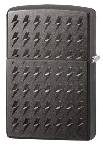 Back view of AC/DC® logo Grey Windproof Lighter