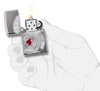 Armor® Poker Chip Design Windproof Lighter lit in hand