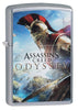 Assassins Creed Odyssey Street Chrome windproof lighter facing forward at a 3/4 angle