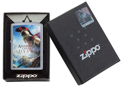 Assassins Creed Odyssey Street Chrome windproof lighter in packaging