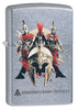 Assassins Creed Odyssey Helmet Street Chrome windproof lighter facing forward at a 3/4 angle