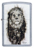 Spazuk Lion design Street Chrome windproof lighter facing forward