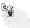 Spazuk Lion design Street Chrome windproof lighter lit in hand