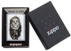 Spazuk Lion design Street Chrome windproof lighter in packaging