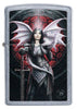 Front of Anne Stokes Dragon Warrior Street Chrome windproof lighter