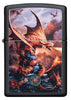 Front of Anne Stokes Dragon design Black Matte windproof lighter