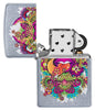 Psychedelic Lip Design Street Chrome Lighter with its lid open and not lit