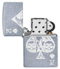 Ace of Spades Goth Street Chrome windproof lighter with its lid open and not lit