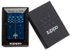 Pixel Game Navy Matte windproof lighter in packaging