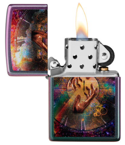 Spiritual Journey Iridescent Matte Colour Image Windproof Lighter