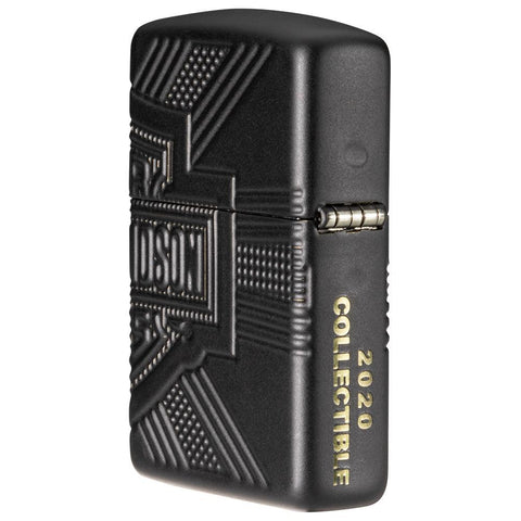 Harley-Davidson® 2020 Collectible Windproof Lighter showing the hinge and 2020 Collectible engraving