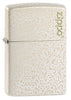 Mercury Glass Zippo Logo windproof lighter facing forward at a 3/4 angle