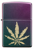 Front of Iridescent Marijuana Leaf Windproof Lighter