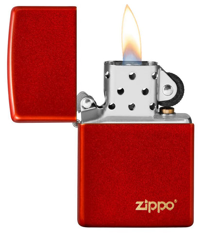 Classic Metallic Red Zippo Logo Windproof Lighter