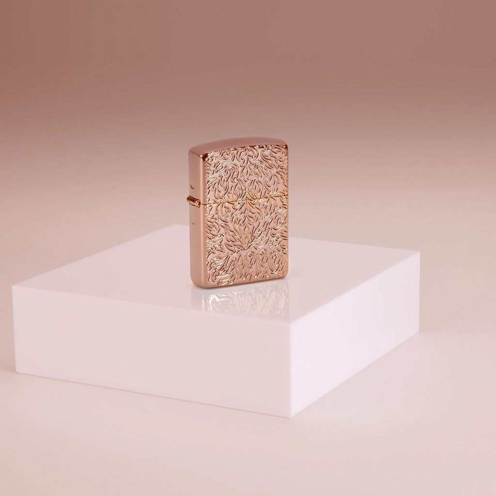 Zippo   Armor® Carved Rose Gold Windproof Lighter   Zippo UK