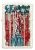 Zippo lighter front view Mercury Glass with coloured image of the Statue of Liberty and American flag in the background