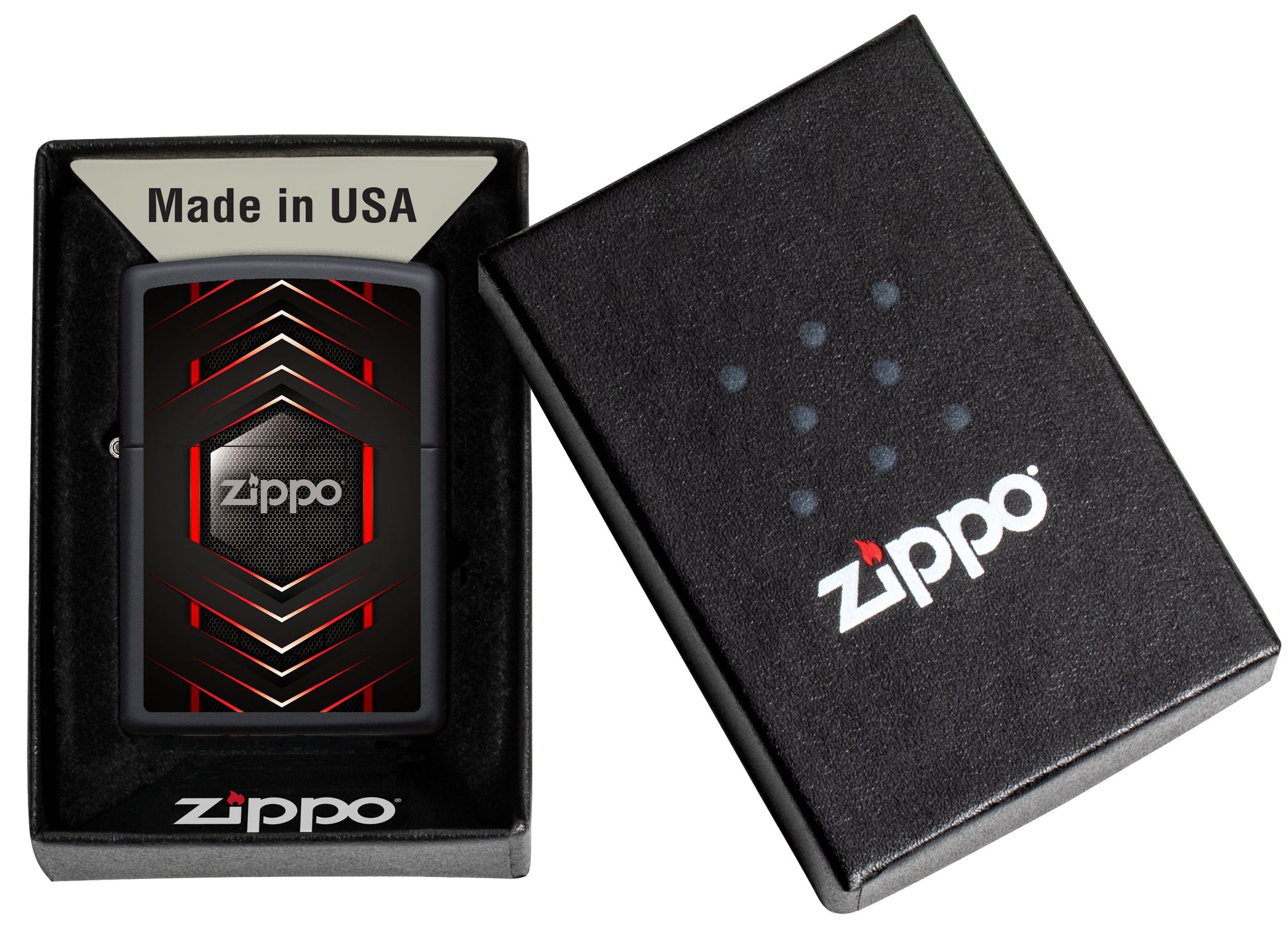 Briquet tempête Zippo Metal Design dans sa boîte cadeau