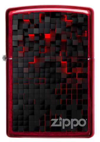 Vorderansicht des Zippo Black Cubes Design Windproof Feuerzeugs