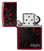 Vorderansicht des Zippo Black Cubes Design Windproof Feuerzeugs ohne Flamme