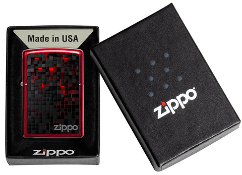 Zippo Black Cubes Design Windroof Feuerzeug in Geschenkbox