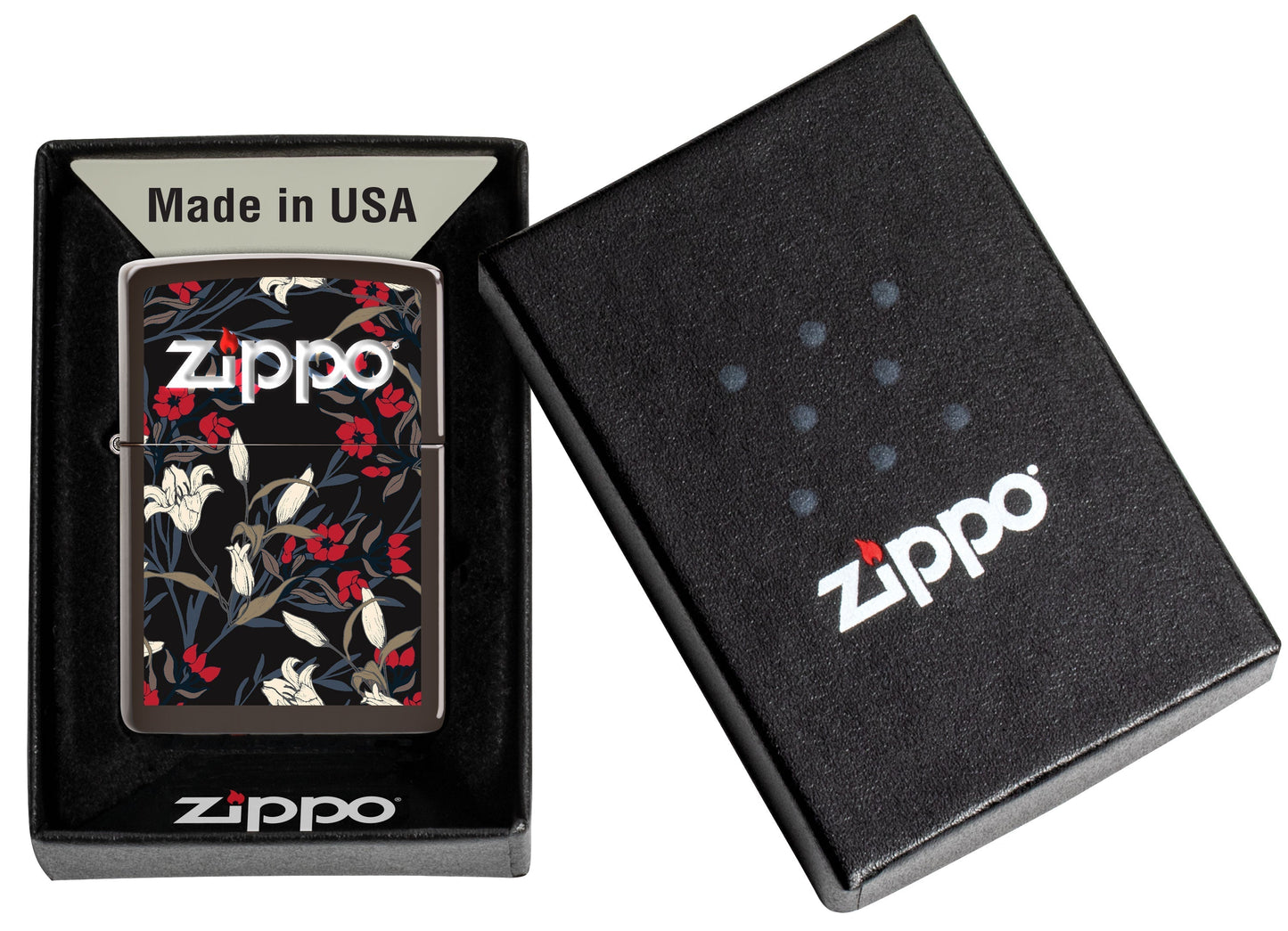 Zippo Floral Design winddicht Feuerzeug in Geschenkbox