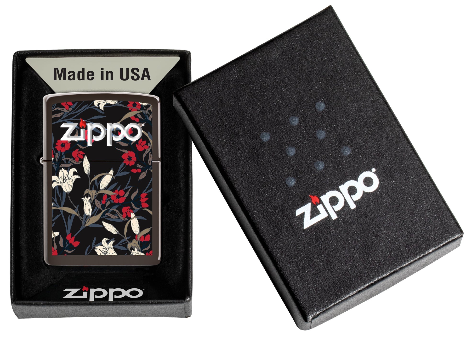 Zippo Floral Design winddicht Feuerzeug in Geschenkbox