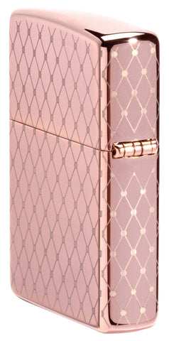  Net Pattern High Polish Rose Gold Windproof Lighter