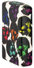 Zippo Lighter Side View front ¾ angle Skulls Design with some multicolored skulls shining in the night