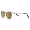 Zippo Sunglasses Front View ¾ Angle With Round Brown Lenses And Silver Thin Metal Frame With Black End Cap