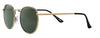 Zippo Sunglasses Front View ¾ Angle With Round Lenses And Thin Metal Frame In Gold With Black End Cap