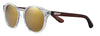 Zippo Sunglasses front view ¾ angle with transparent frame and lenses and temples in brown
