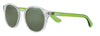Zippo Sunglasses Front View ¾ Angle with Transparent Frame and Lenses and Temples in Green