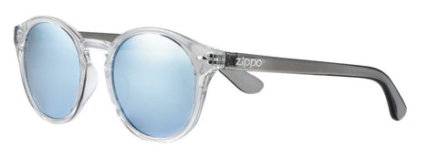 Zippo Sunglasses Front View ¾ Angle With Transparent Frame And Temple In Black