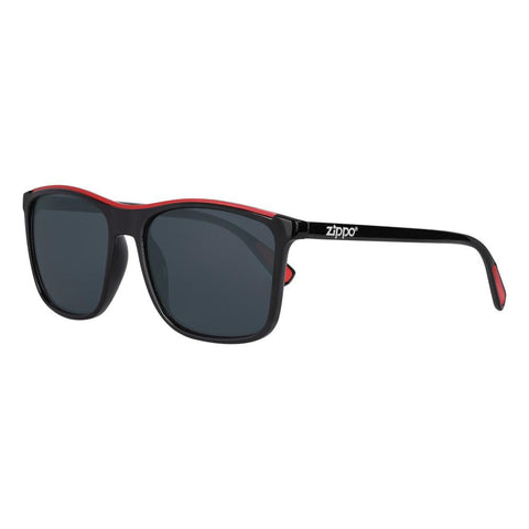Side view of the Classic Ninety-four Sunglasses black and red frame