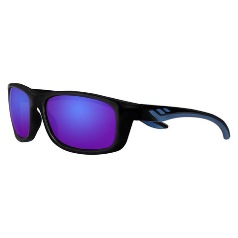 Side view of the Sport Thirty-eight Sunglasses Blue frame and lenses