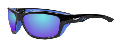 Side view of the Sport Thirty-nine Sunglasses Blue frame and lenses